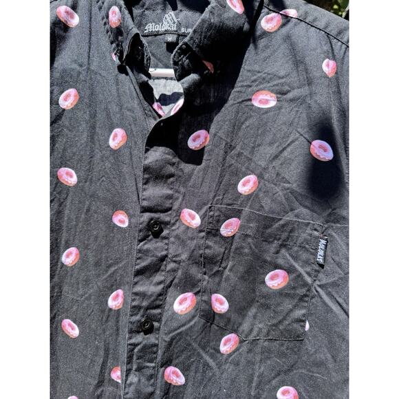 Hawaii Molokai Surf Co. Pink Donut Button Up Men’s Medium - Picture 2 of 4